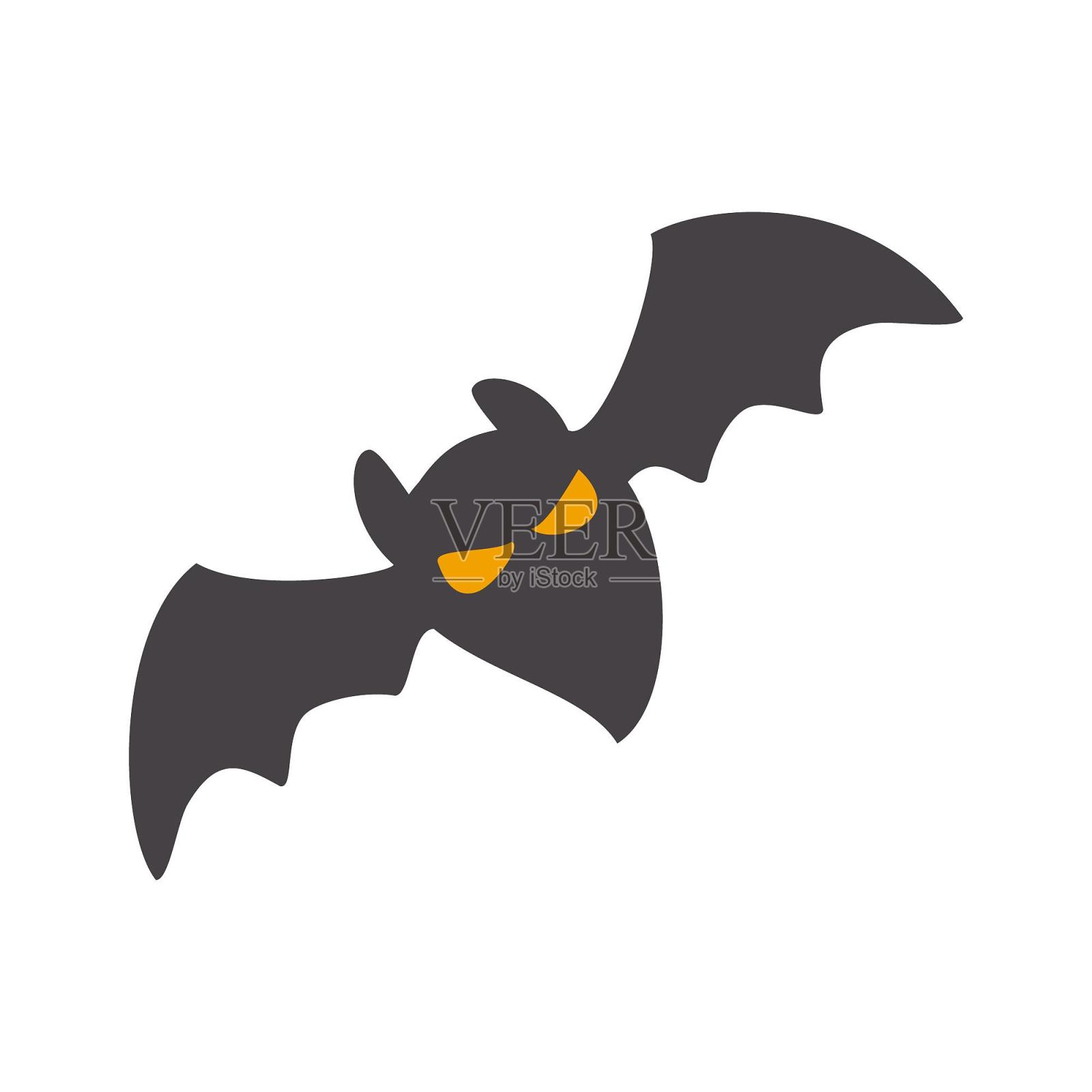 万圣节黑色蝙蝠卡通扁平元素设计元素图片