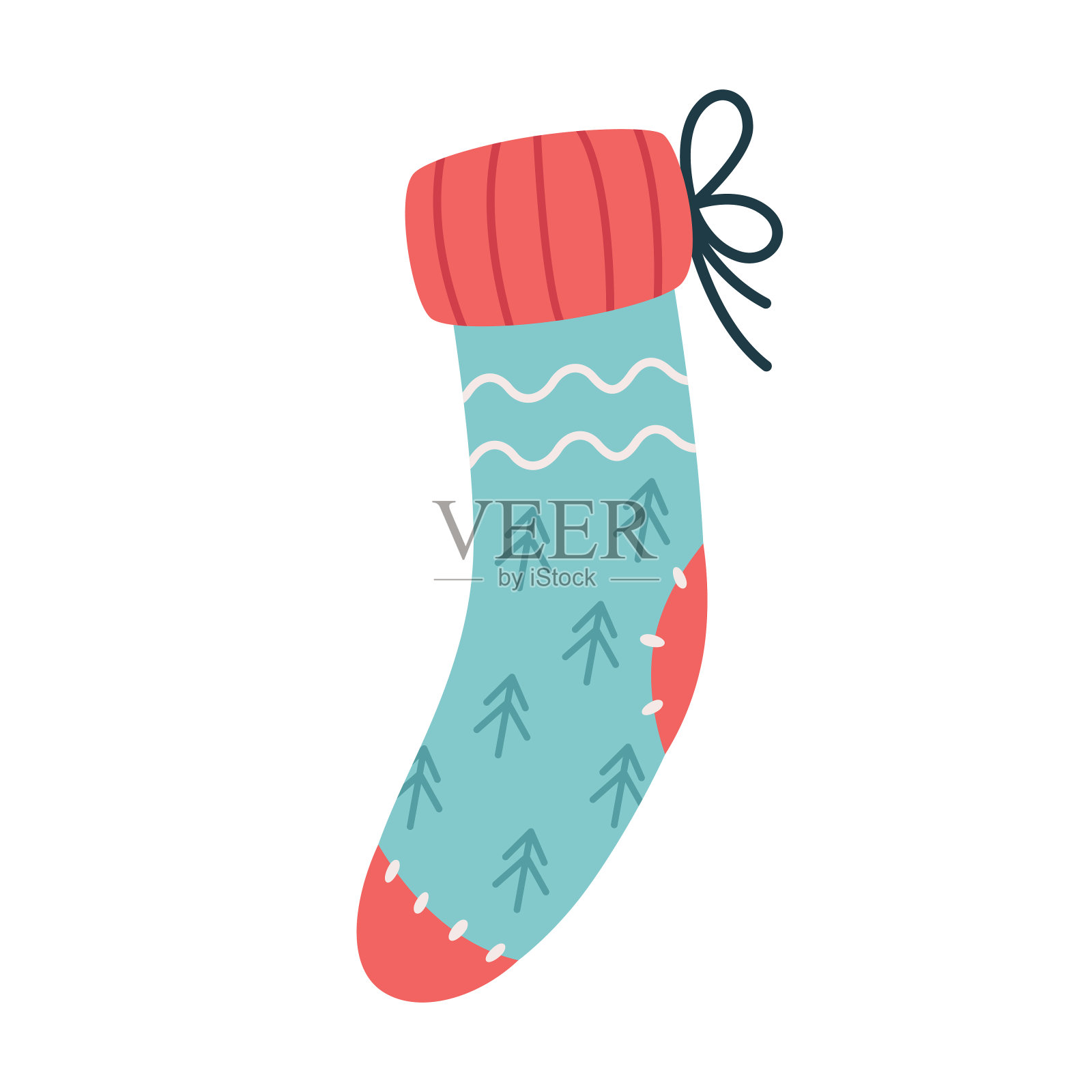 圣诞袜，圣诞袜。矢量图插画图片素材