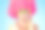 一个戴着粉色假发和绿色眼镜的漂亮女人的肖像素材图片