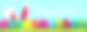 快乐复活节概念横幅-彩色矢量插图鸡蛋，草和兔子耳朵-孤立在蓝色背景素材图片