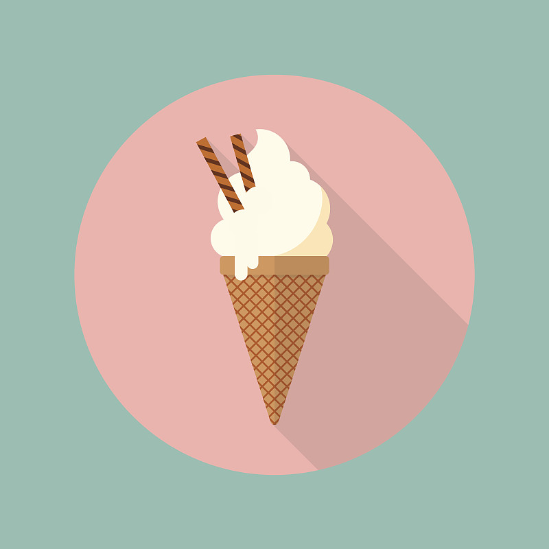 冰淇淋蛋筒扁平图标图片下载