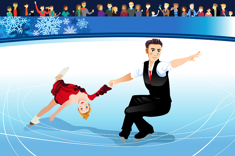 花样滑冰运动员比赛插图图片素材